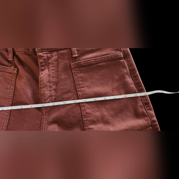 JUSTUSA~Maroon Wide Leg Denim Jeans~Raw Hem~size 10 - Picture 8 of 11